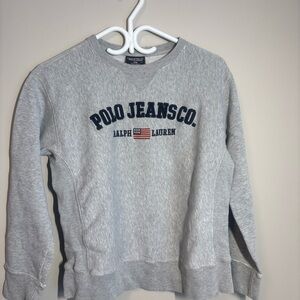 Polo by Ralph Lauren Light Gray Crewneck Sweater vintage made in USA